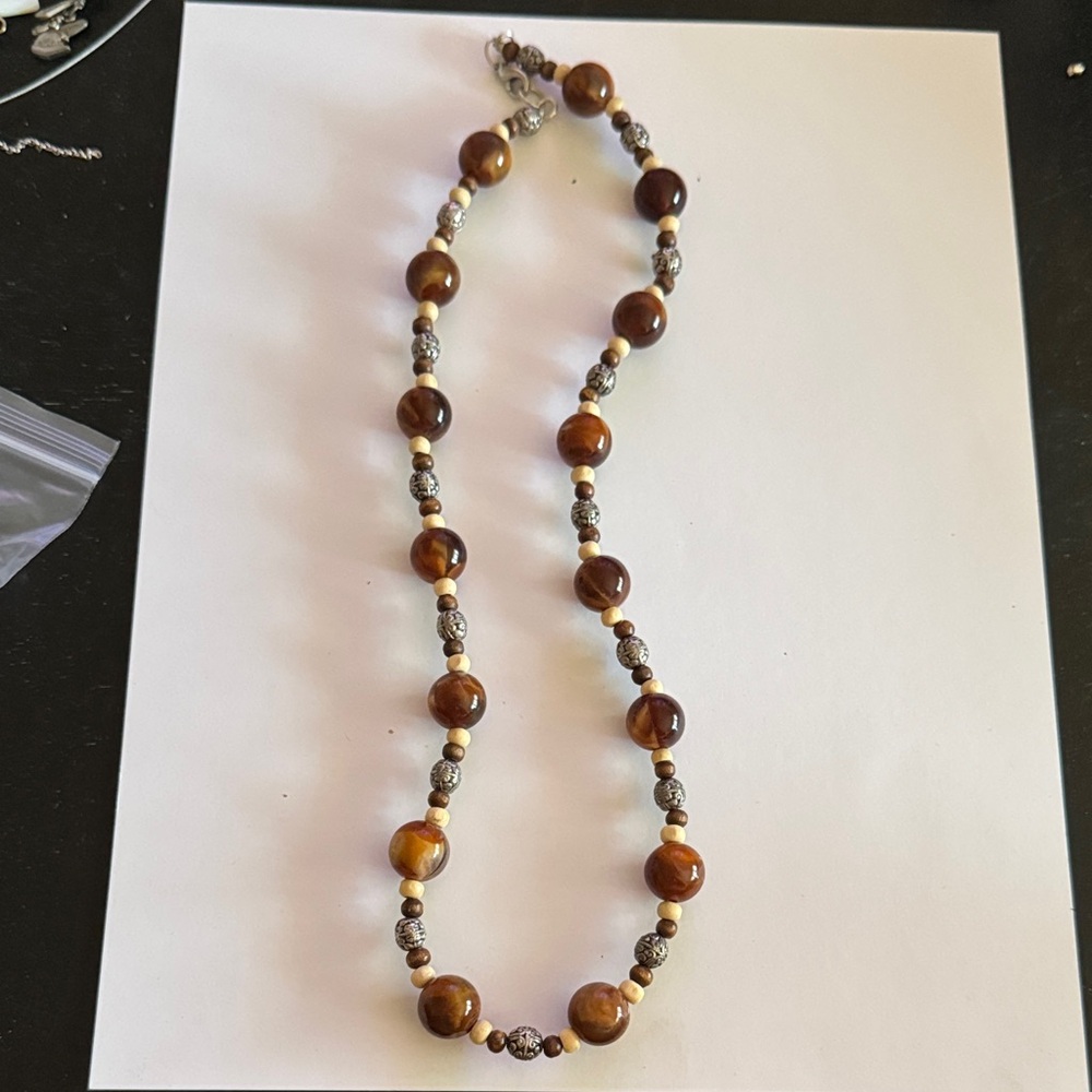 Elegant Brown Beaded Necklace